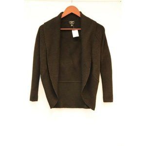 Talbots Women's Size Petite Black Cardigan Sweater Cable Knit Open Front Shirt